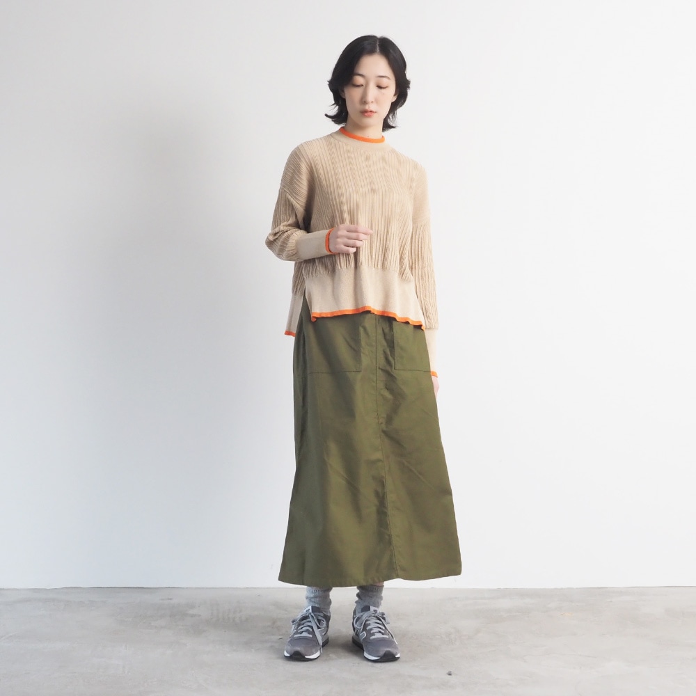NARU(ナル) ムラ糸ミリタリーバックサテン ベイカースカート 666817