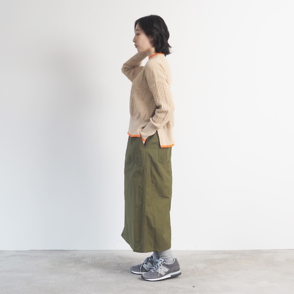 NARU(ナル) ムラ糸ミリタリーバックサテン ベイカースカート 666817