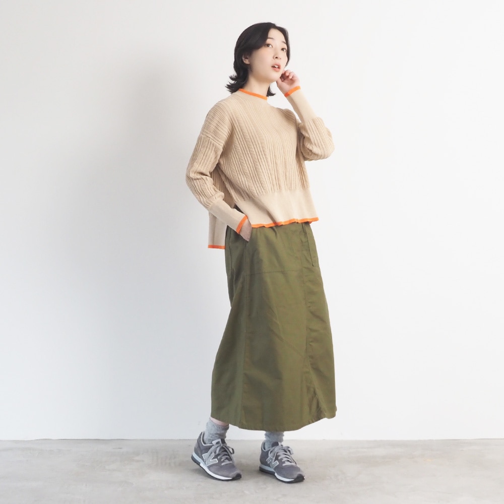 NARU(ナル) ムラ糸ミリタリーバックサテン ベイカースカート 666817