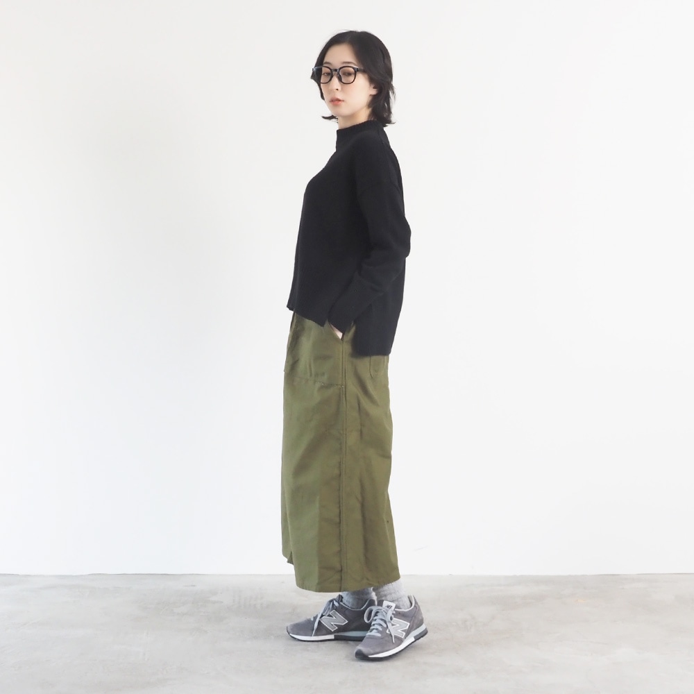 NARU(ナル) ムラ糸ミリタリーバックサテン ベイカースカート 666817