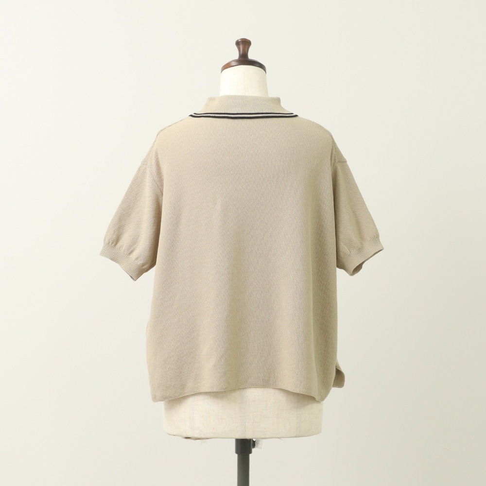 NARU(ナル) スノーコットン ラインポロ衿ニット 661710