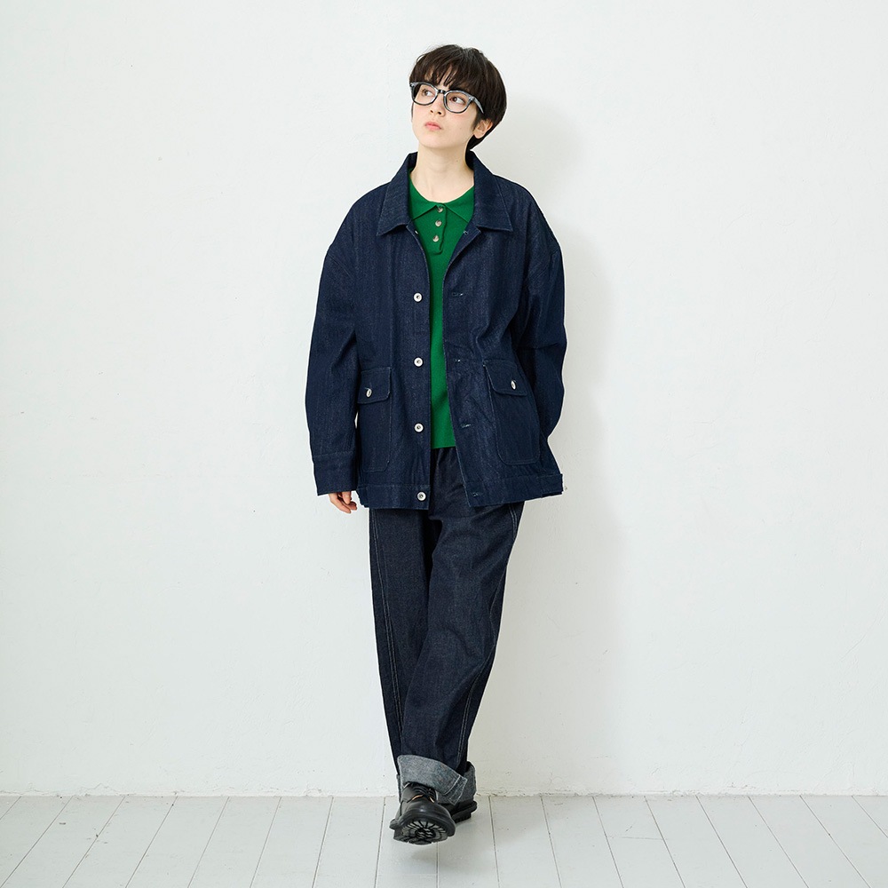 NARU(ナル) スノーコットン ラインポロ衿ニット 661710