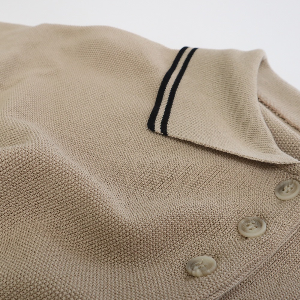 NARU(ナル) スノーコットン ラインポロ衿ニット 661710