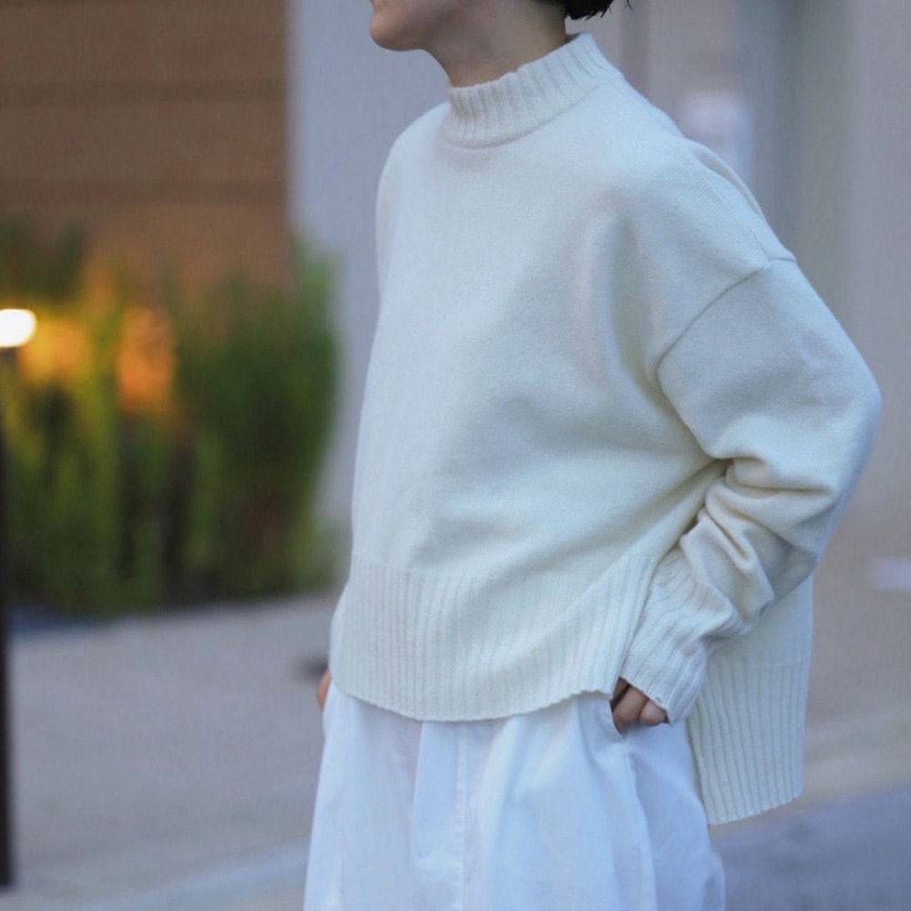 【予約】【aiさんコラボ】 NARU(ナル)タスマニアラム ワイドニット 6W-ai-01