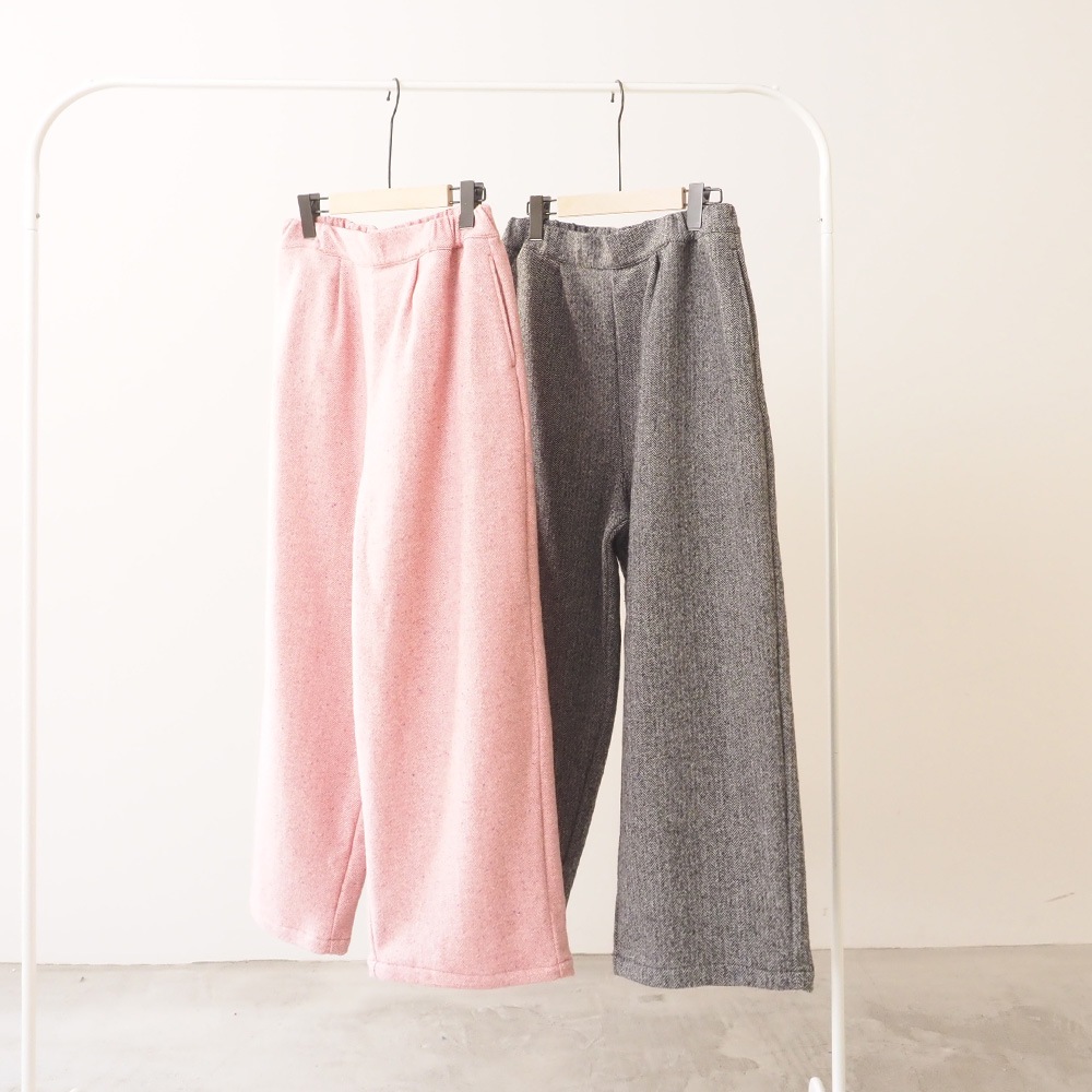 NARU(ナル) ヘリンボーンネップツイード ワイドスラックス 6699011