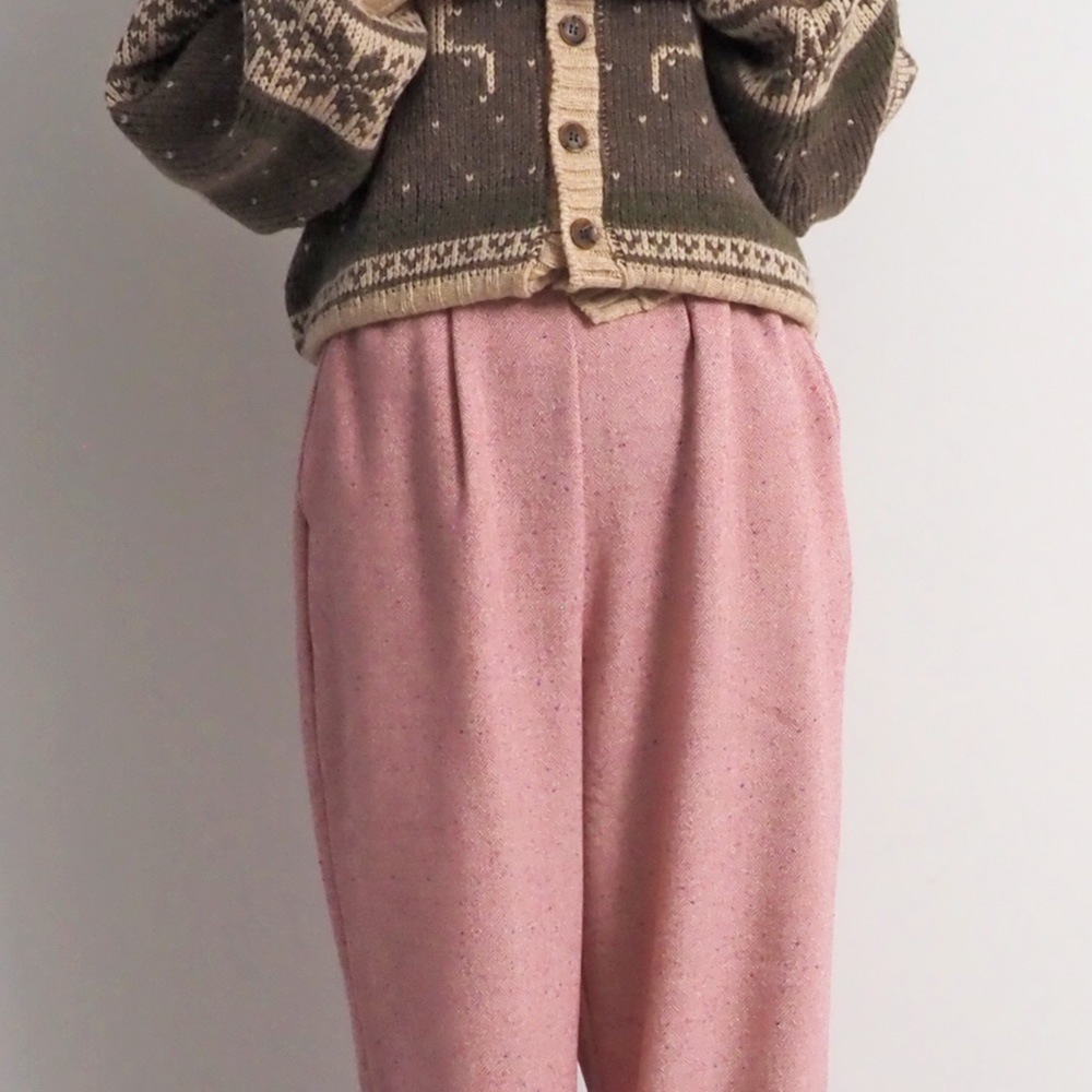 NARU(ナル) ヘリンボーンネップツイード ワイドスラックス 6699011