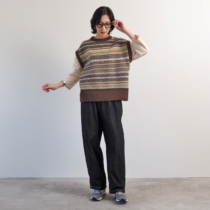 NARU(ナル) リシェス フェアアイル柄 ニットベスト 652710