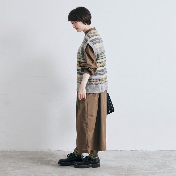 NARU(ナル) リシェス フェアアイル柄 ニットベスト 652710