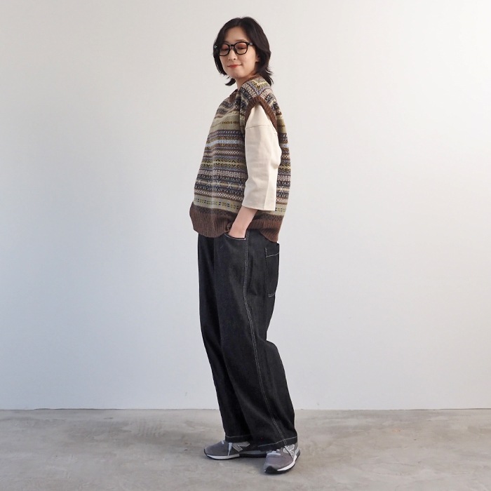 NARU(ナル) リシェス フェアアイル柄 ニットベスト 652710