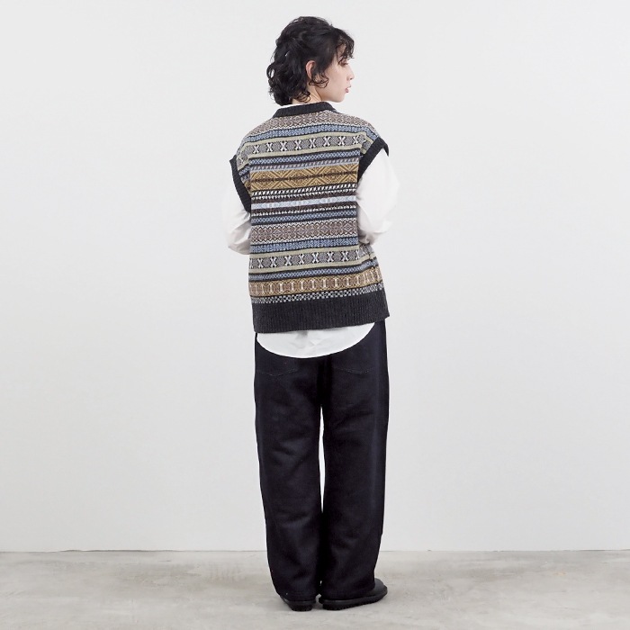 NARU(ナル) リシェス フェアアイル柄 ニットベスト 652710
