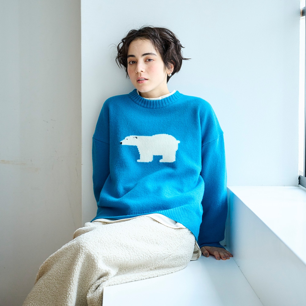 【予約】NARU(ナル) タスマニアラム KUMA knit 666607