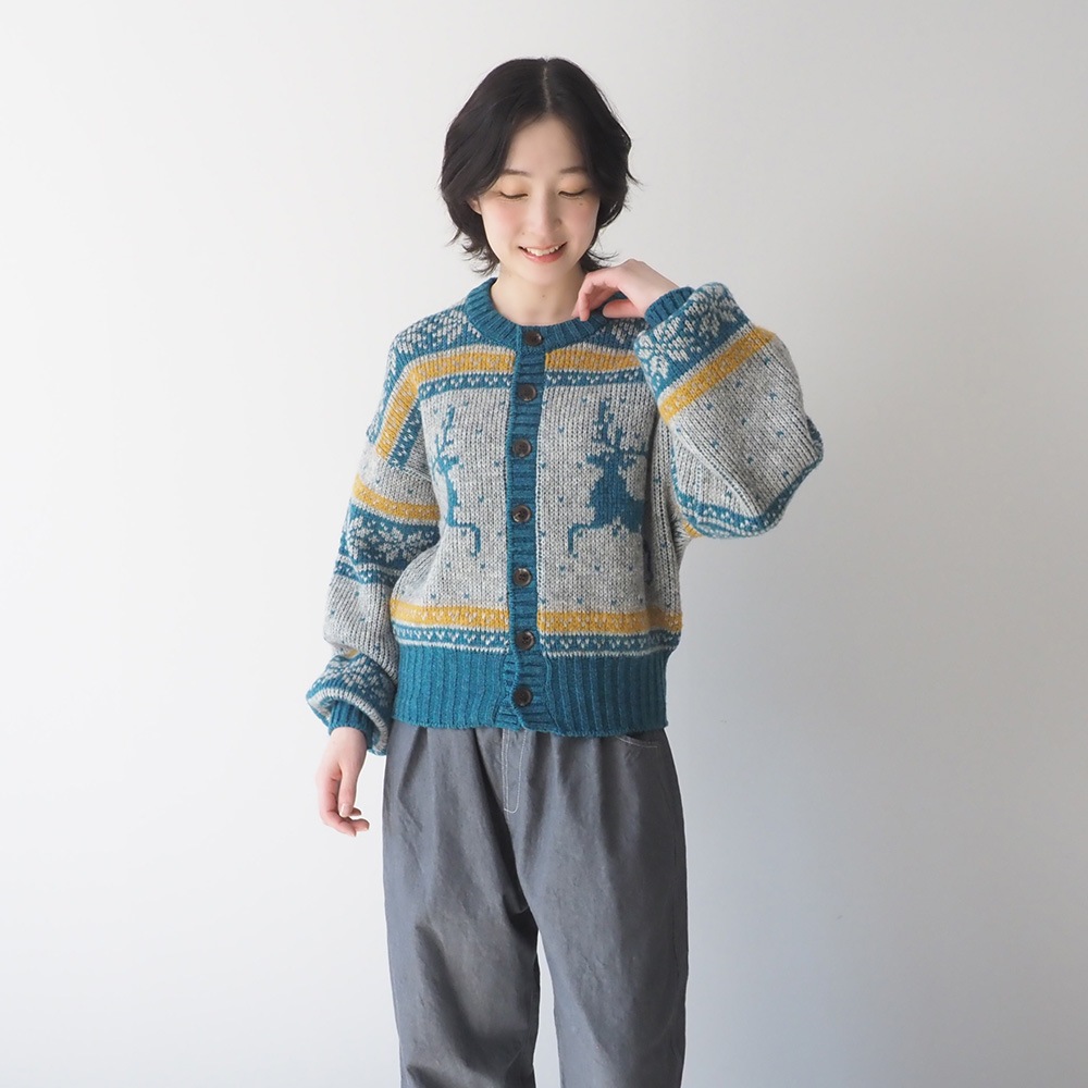 NARU(ナル) ドーゼットエアーヤーンカウチンニットカーデ 668405