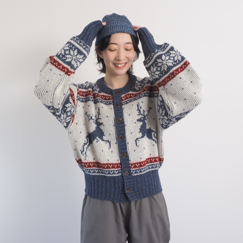 NARU(ナル) ドーゼットエアーヤーンカウチンニットカーデ 668405