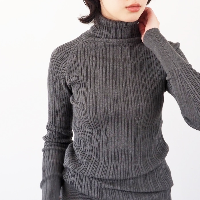 新色入荷！NARU(ナル） コットンランダムリブニットタートル 650701