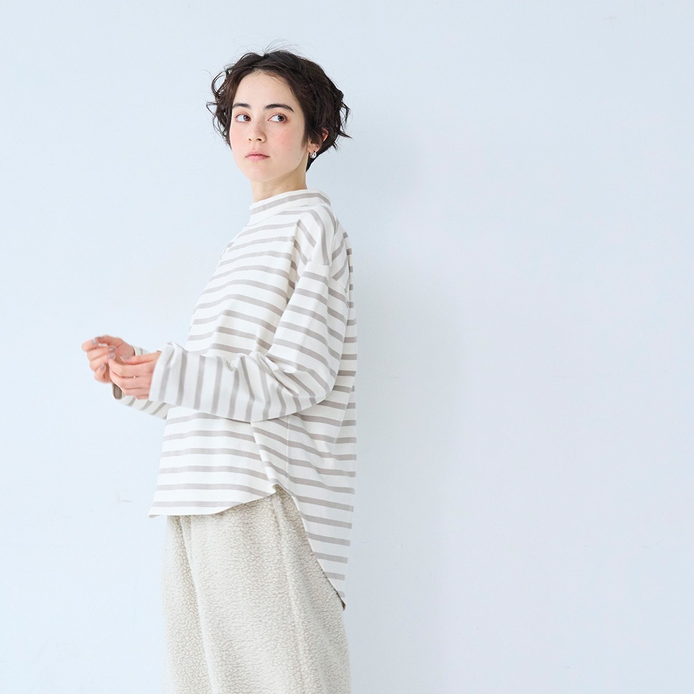 NARU(ナル) デラヴェボーダー モックネックシャツ 665215