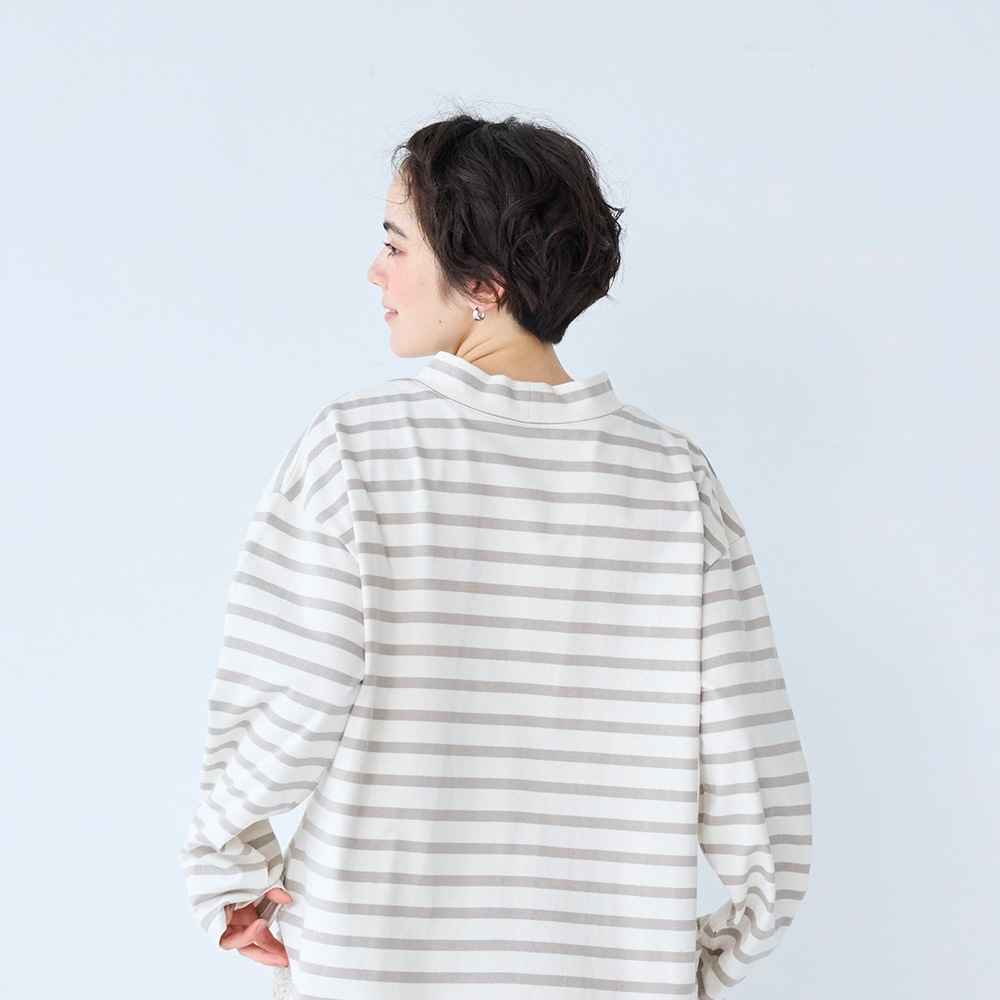 NARU(ナル) デラヴェボーダー モックネックシャツ 665215