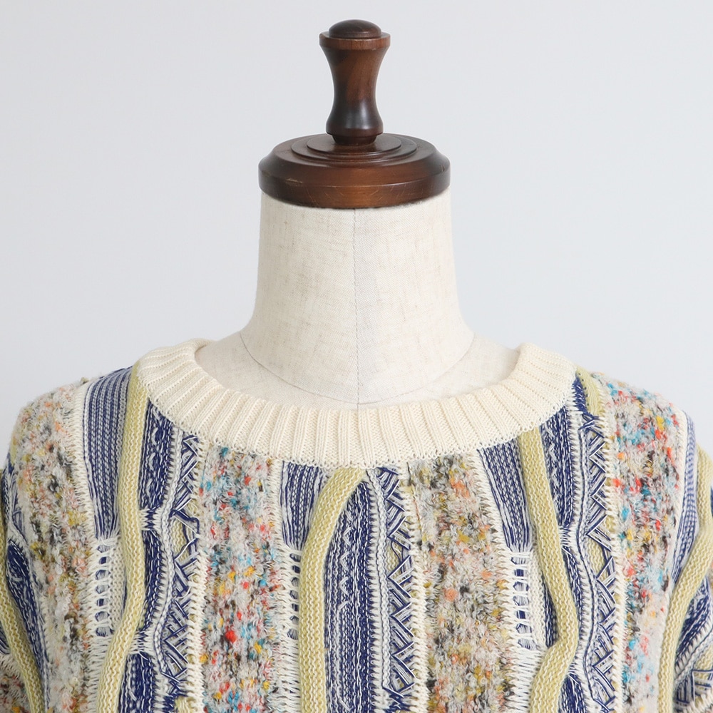 NARU(ナル) マーブルウェーブ クルーネックニット 666600