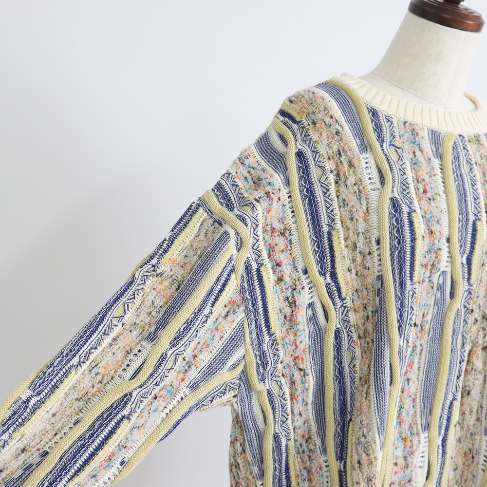 NARU(ナル) マーブルウェーブ クルーネックニット 666600