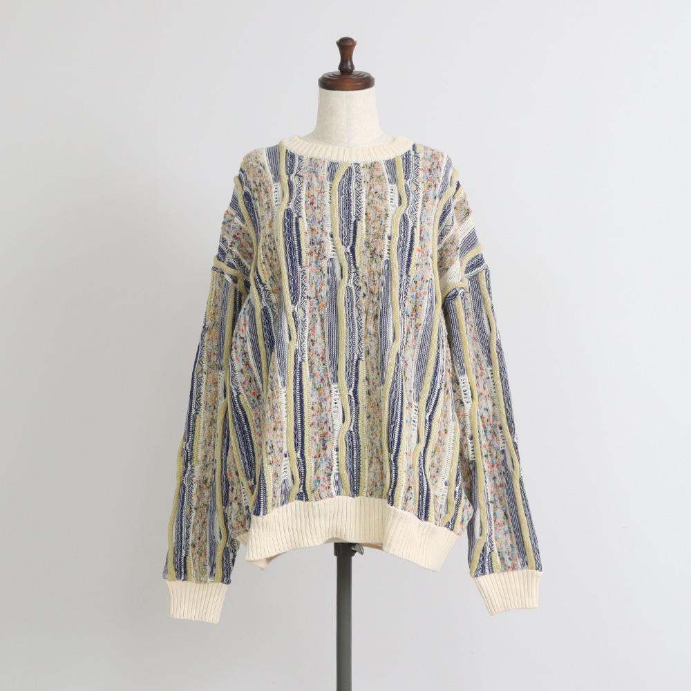 NARU(ナル) マーブルウェーブ クルーネックニット 666600