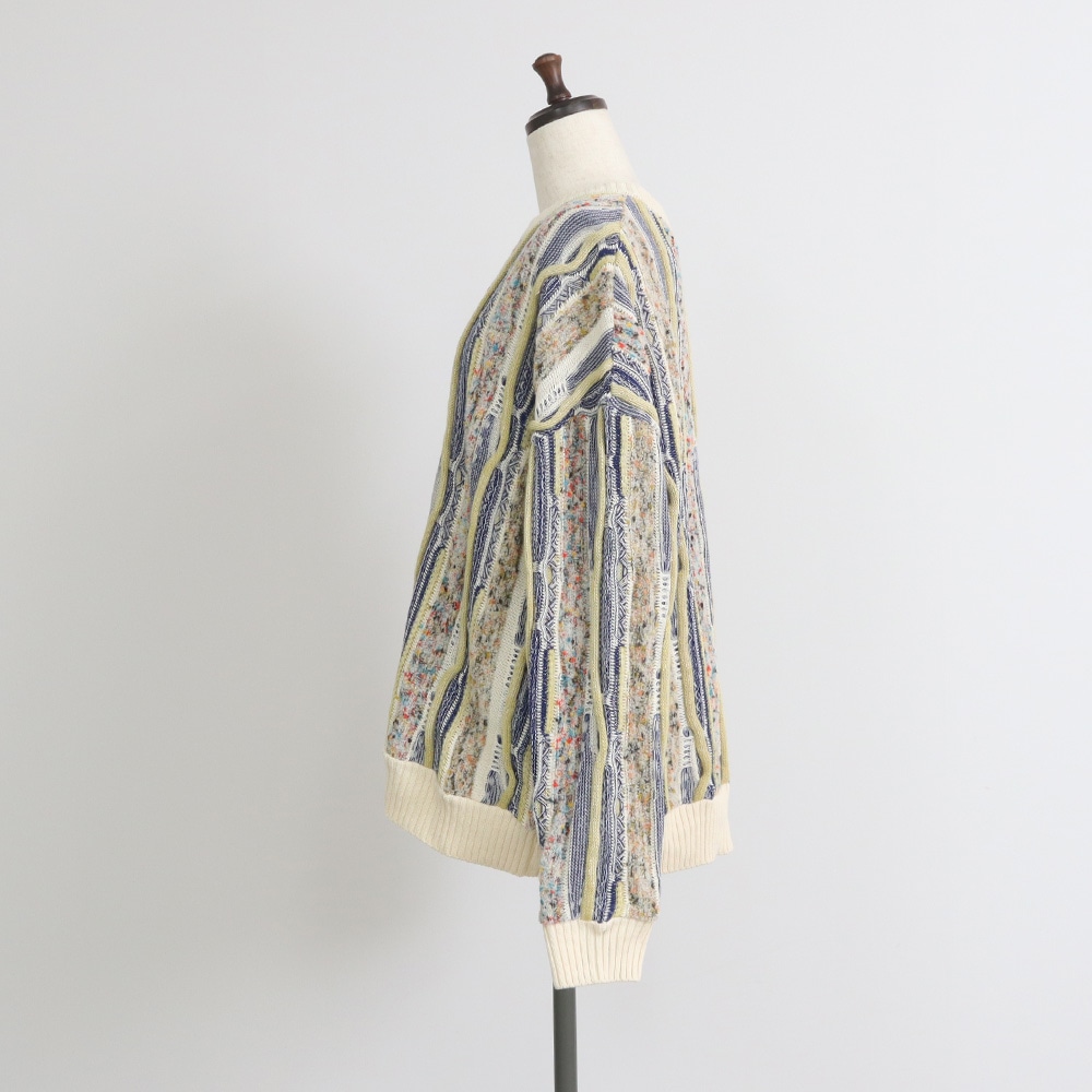 NARU(ナル) マーブルウェーブ クルーネックニット 666600