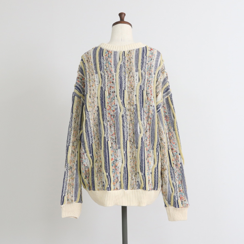 NARU(ナル) マーブルウェーブ クルーネックニット 666600