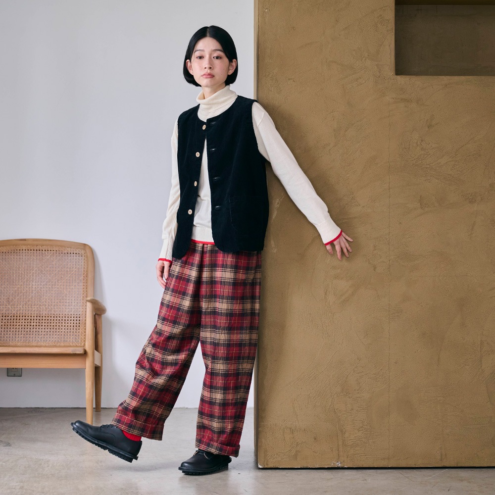 NARU(ナル) Nishiwakiフランネルチェック ノッポパンツ 6508391BF