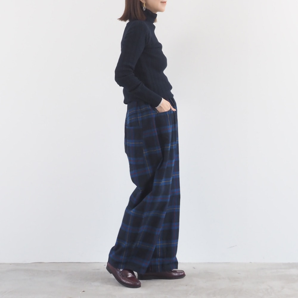 NARU(ナル) Nishiwakiフランネルチェック ノッポパンツ 6508391BF