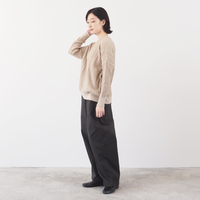 NARU(ナル) 綿コーマ ワイドリブ 2WAYセーター 650741