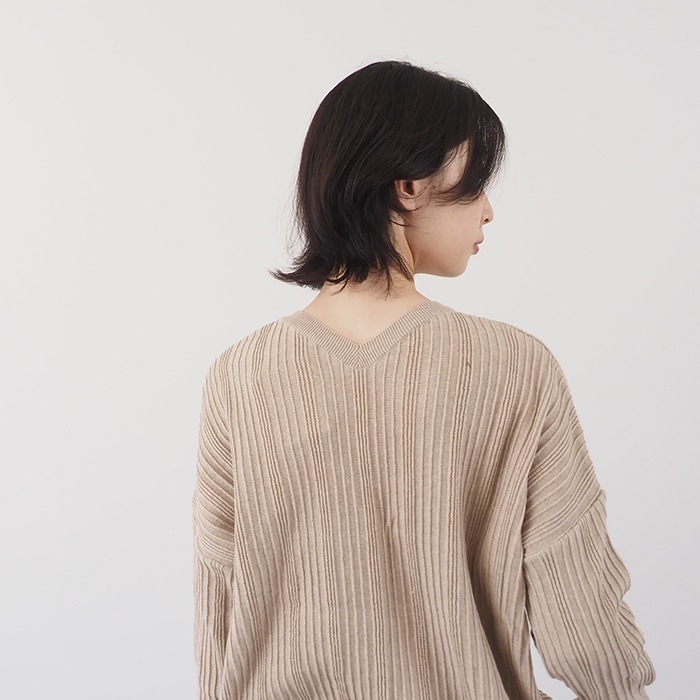 NARU(ナル) 綿コーマ ワイドリブ 2WAYセーター 650741