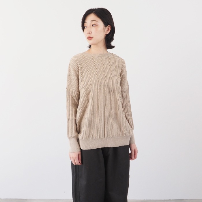 NARU(ナル) 綿コーマ ワイドリブ 2WAYセーター 650741