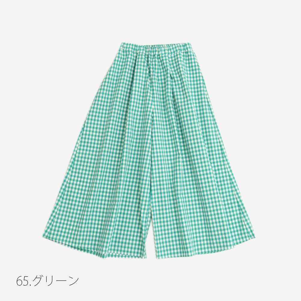 NARU(ナル) 綿麻タイプライターチェック&ストライプ スカートパンツ 661911