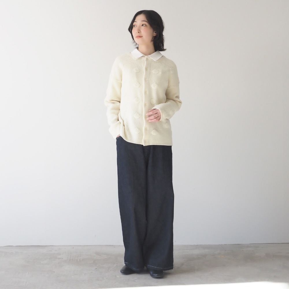 NARU(ナル) タスマニアラム パイルドットニットカーデ 666610