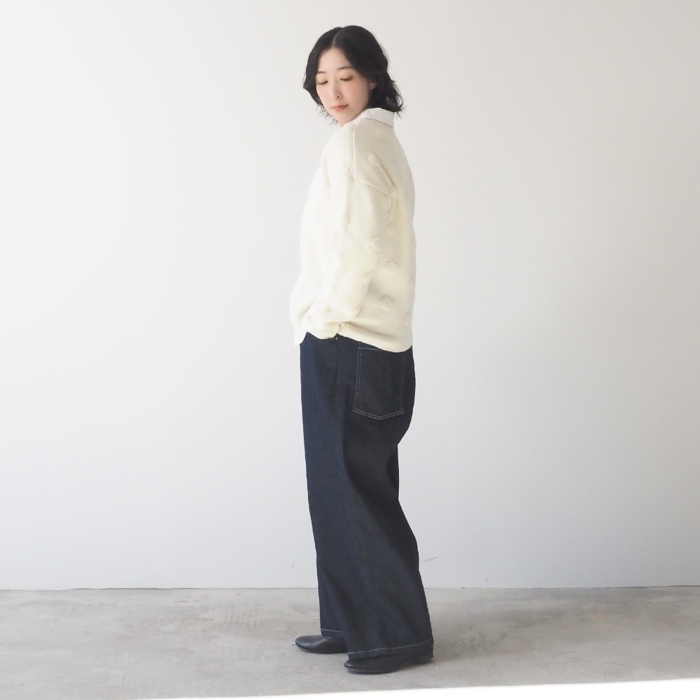 NARU(ナル) タスマニアラム パイルドットニットカーデ 666610