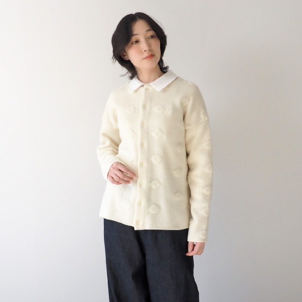 NARU(ナル) タスマニアラム パイルドットニットカーデ 666610