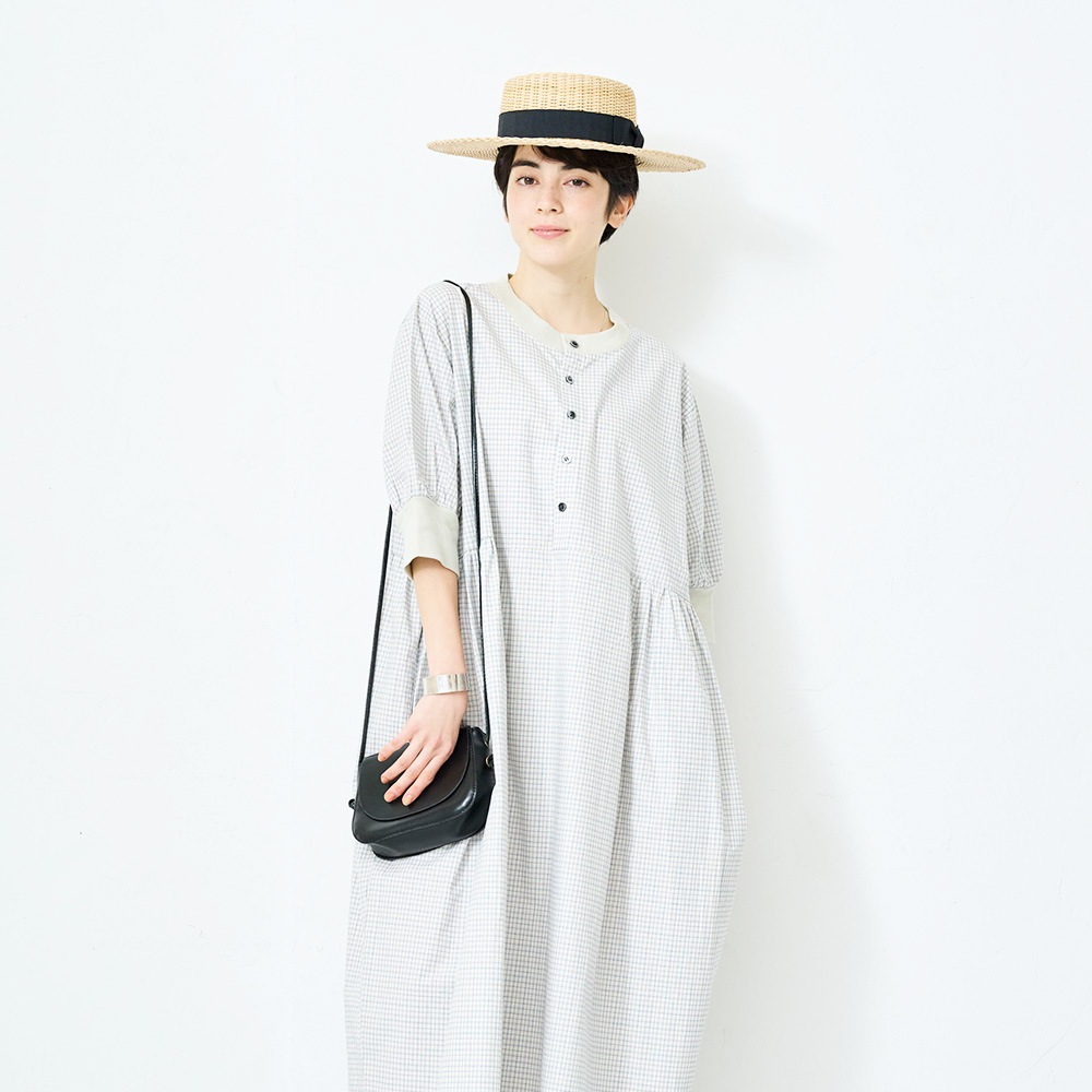 NARU(ナル) 綿麻タイプライターチェック&ストライプ ハンドベル