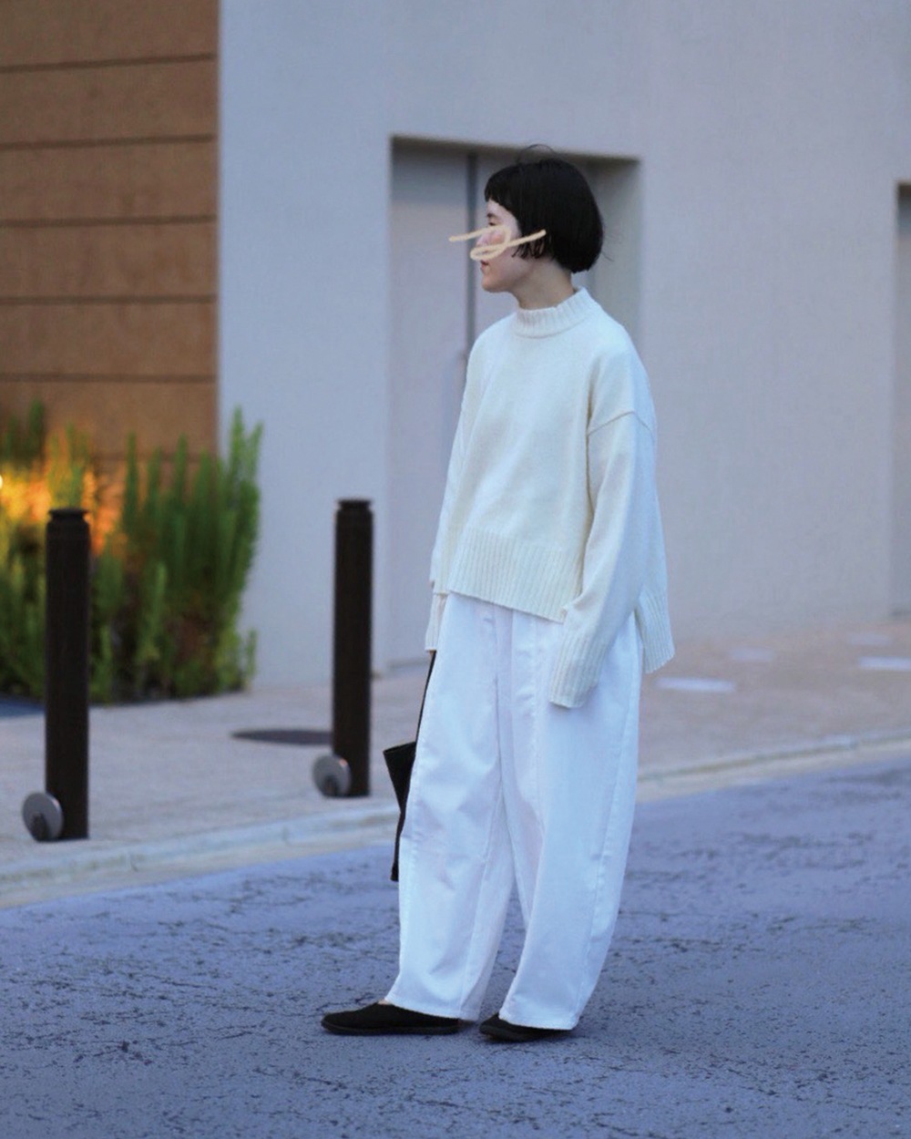 【aiさんコラボ】NARU(ナル) ポリエステルコットンツイルストレッチ コクーンパンツ