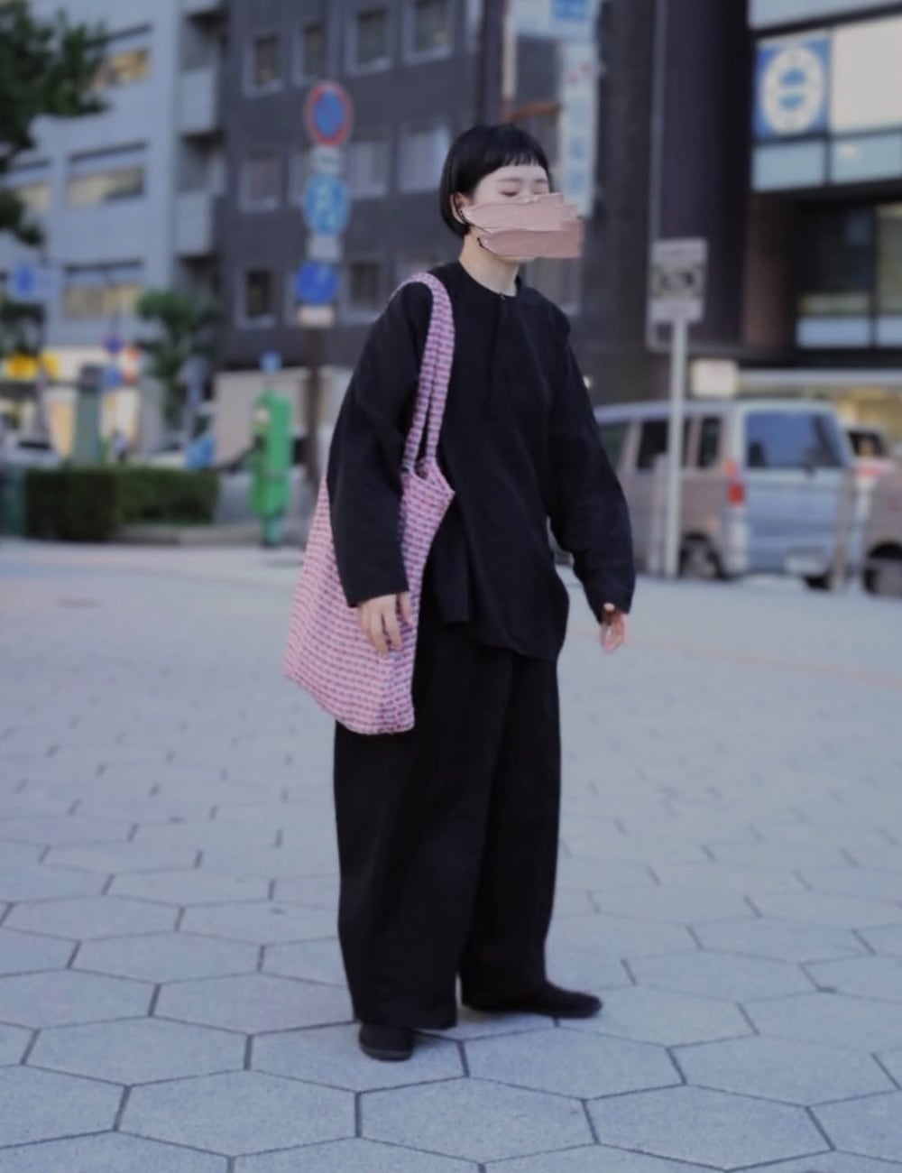 【予約】【aiさんコラボ】NARU(ナル) ポリエステルコットンツイルストレッチ コクーンパンツ 6W-ai-02