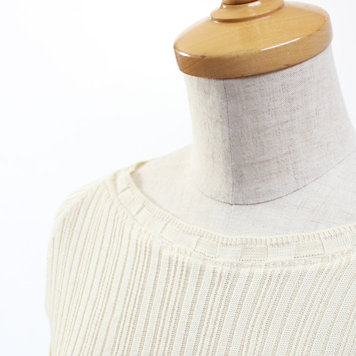 NARU(ナル) コットンランダムリブニットボートネック 650700