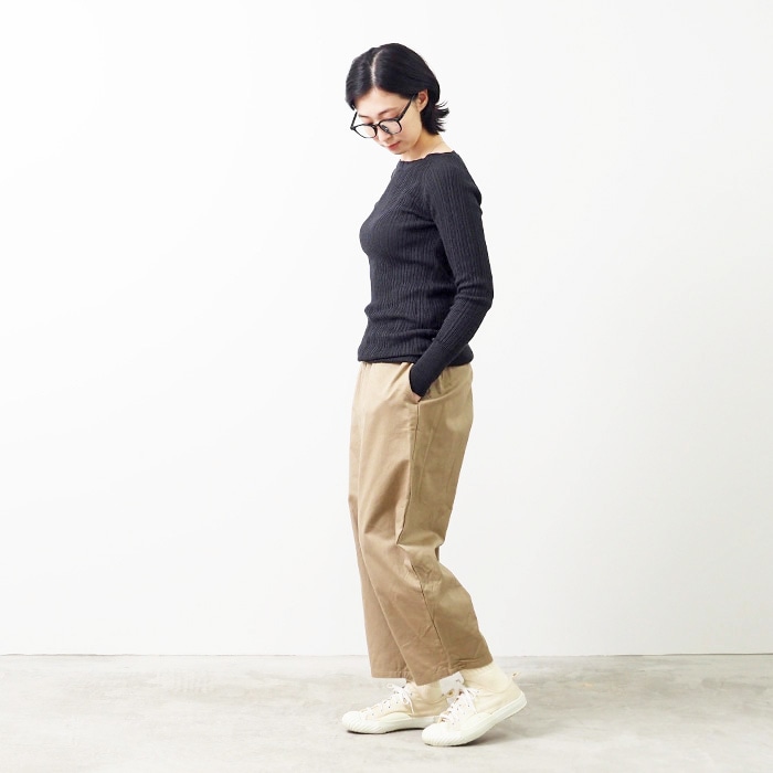 NARU(ナル) コットンランダムリブニットボートネック 650700