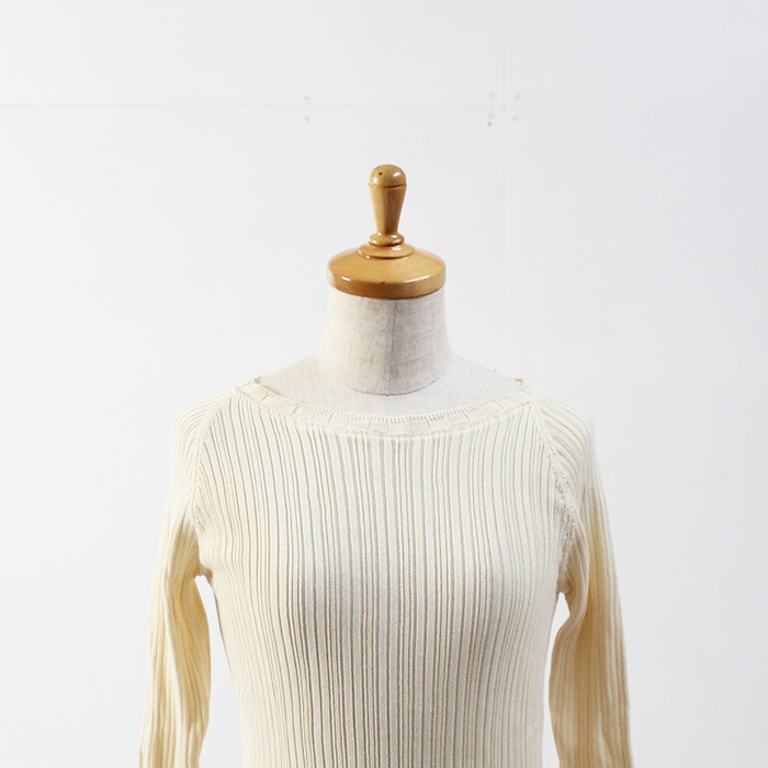 NARU(ナル) コットンランダムリブニットボートネック 650700