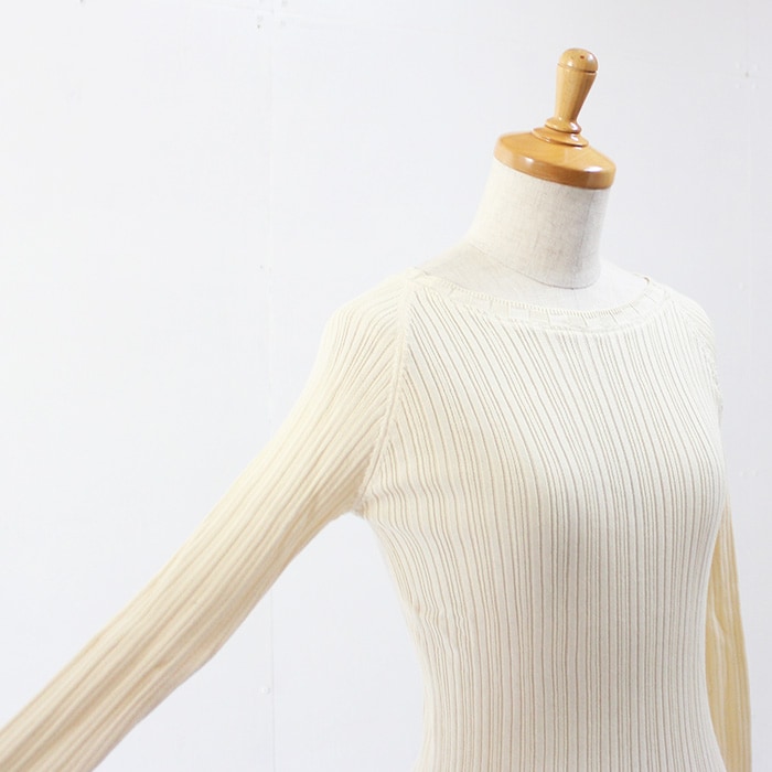 NARU(ナル) コットンランダムリブニットボートネック 650700