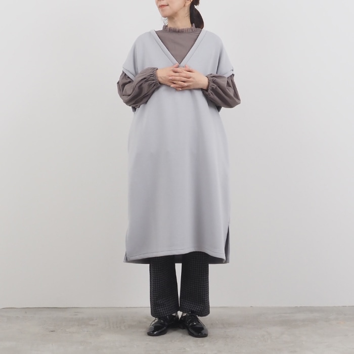 ワンピース　ハンナル ànuke online store（アンヌーク） / Twill Uneck OnepieceTwill