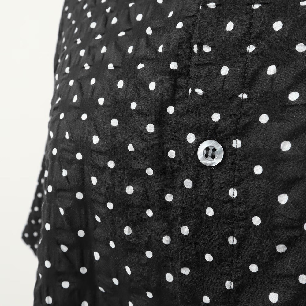 【予約】NARU(ナル) 80ローンリップルシンプルドット ワイドカラーシャツ 662830BF