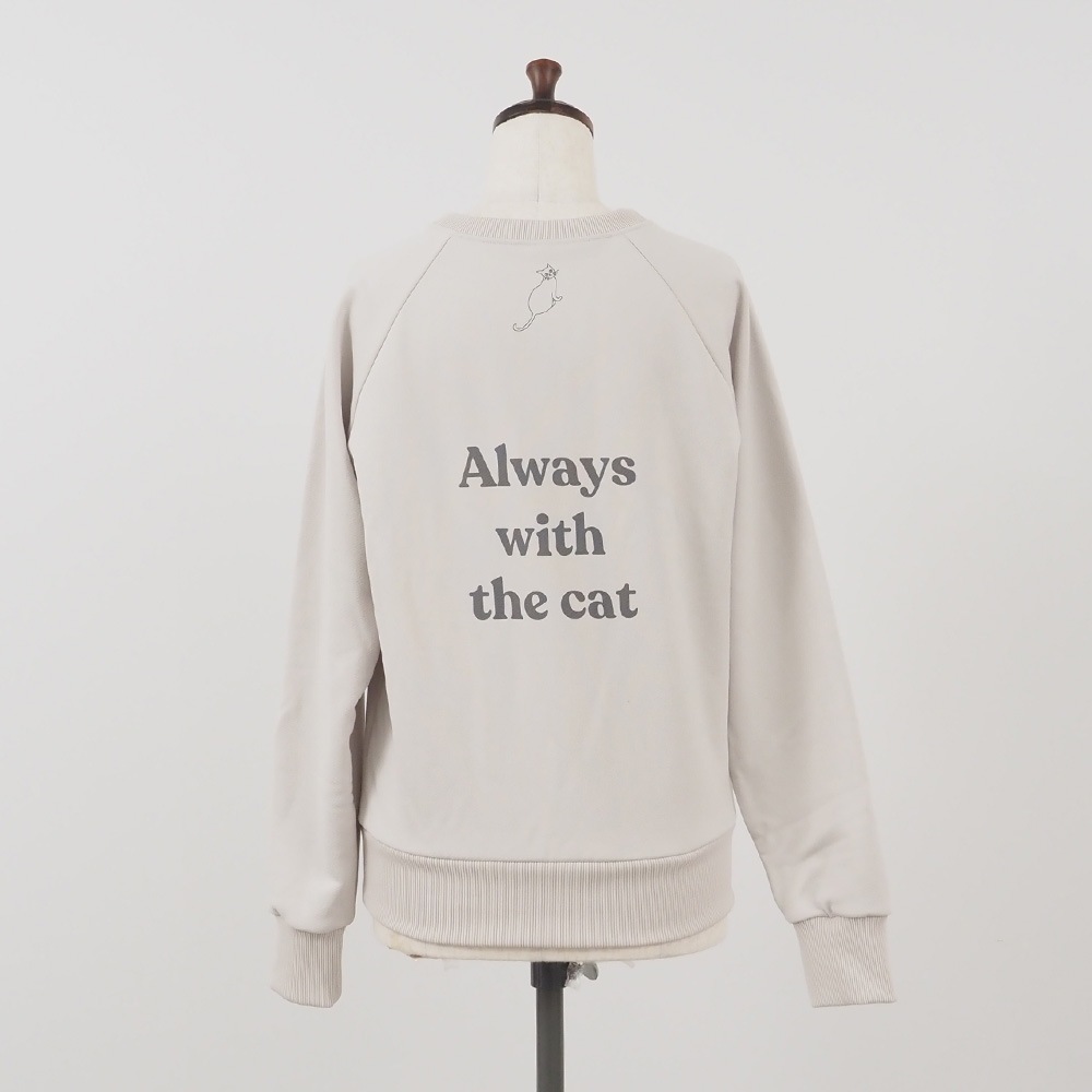 【kuboさんコラボ】NARU(ナル) クリア裏毛 ねこプリントプルオーバー 6W-kb-01