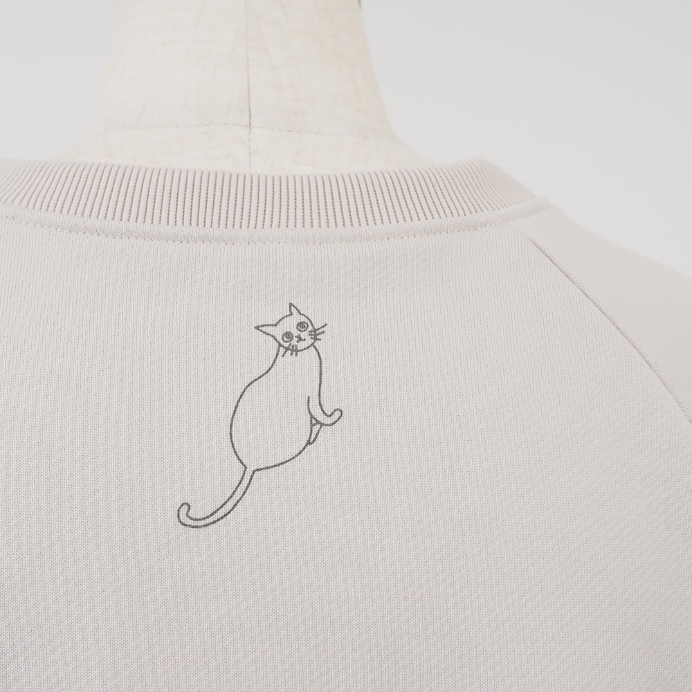 【kuboさんコラボ】NARU(ナル) クリア裏毛 ねこプリントプルオーバー 6W-kb-01