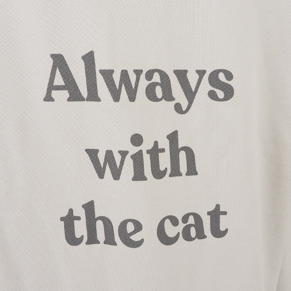 【kuboさんコラボ】NARU(ナル) クリア裏毛 ねこプリントプルオーバー 6W-kb-01