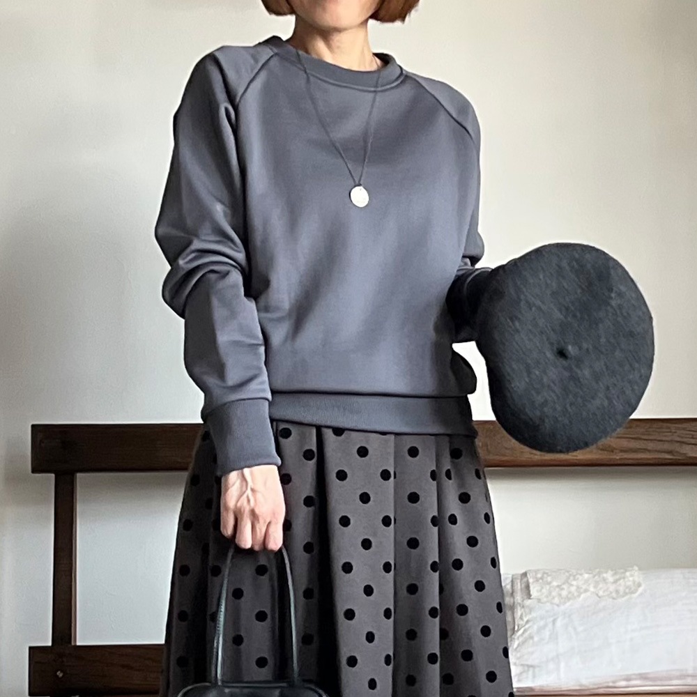 【kuboさんコラボ】NARU(ナル) クリア裏毛 ねこプリントプルオーバー 6W-kb-01