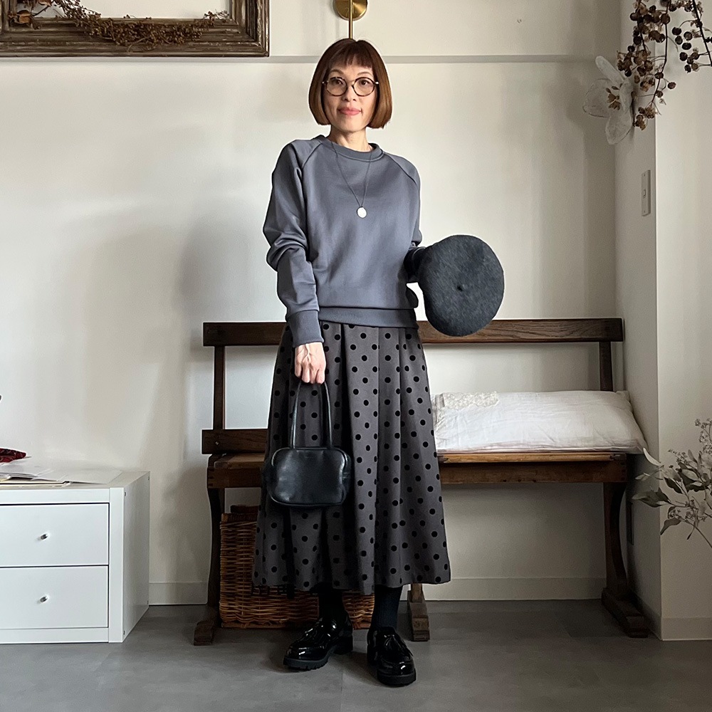 【kuboさんコラボ】NARU(ナル) クリア裏毛 ねこプリントプルオーバー 6W-kb-01