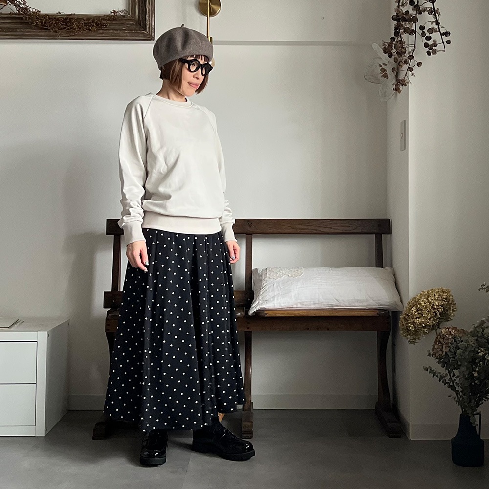 【kuboさんコラボ】NARU(ナル) クリア裏毛 ねこプリントプルオーバー 6W-kb-01