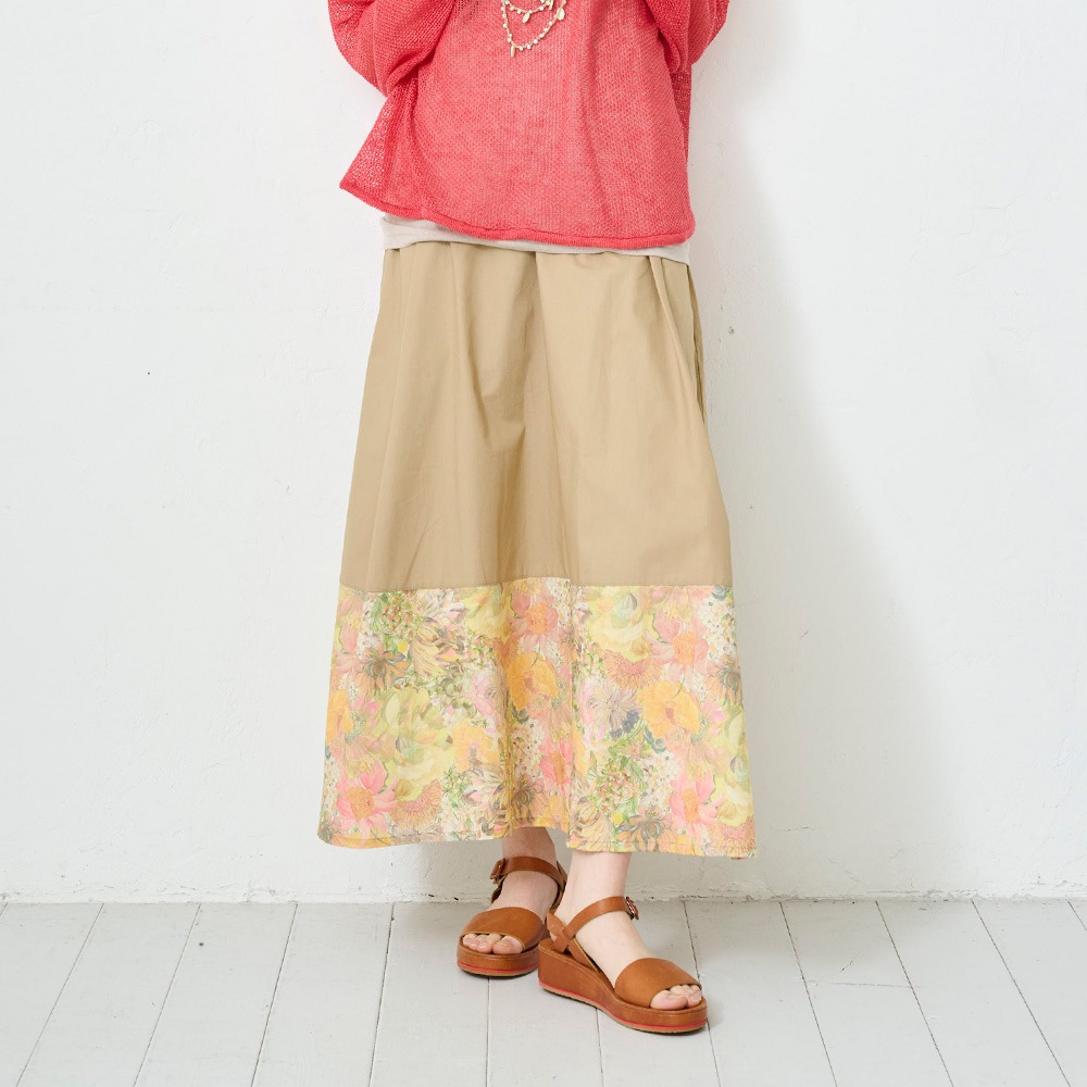 NARU(ナル) LIBERTYコットン(Marina Seaflower) 足元かわいいスカート 661951